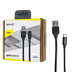 Кабель USB <--> Type-C  2.0м AXXA, нейлон, черный, 2A