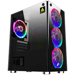 Корпус 1STPLAYER FIREBASE X2 mATX 4x120 LED TG