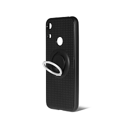 Силиконовый чехол DF для Honor 8A hwBlackRing-01 (black) противоударный с кольцом