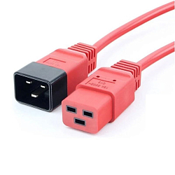 Кабель питания  1.8м POWER CUBE ПВС-АП 3*1,5 C19C20-250-16-1,8, красный, C19C20, 3x1.5, 16А, с заземлением