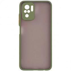 Задняя накладка Zibelino Plastic Matte для Xiaomi Redmi Note 10 оливковая окантовка