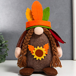 Кукла интерьерная "Бабусечка в индейском головном уборе" 25х7х9 см   7509633