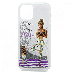 Задняя накладка INSTAGLAMOUR для iPhone 12/12 Pro жидкий с блестками (026)