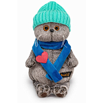 Мягкая игрушка Басик в шапке и шарфе с сердечком , 25 см (Ks25-250)