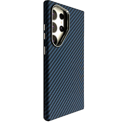 Задняя накладка LUXO Magsafe для SAMSUNG Galaxy S23 Ultra, под карбон, синий