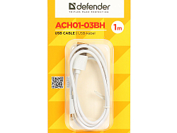 Кабель USB <--> Lightning  1.0м DEFENDER ACH01-03BH белый