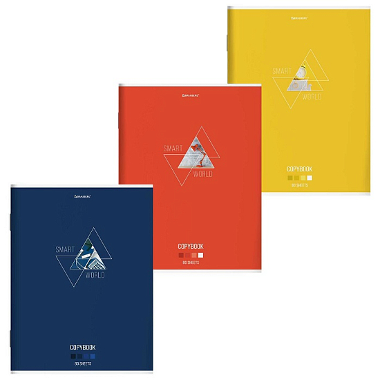 Тетрадь А4 80л. BRAUBERG скоба, клетка, глянцевый лак, SMART, 404048