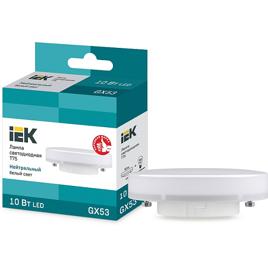 Лампа светодиодная IEK ECO T75 GX53 10W/4000К/GX53