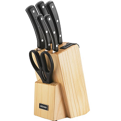 Набор ножей NADOBA, серия HELGA (5шт+ блок для ножей с ножеточкой)