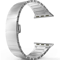 Металлический ремешок Greatcase для Apple Watch 38/40mm серебристый