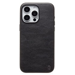Задняя накладка Cellis SM031 SafeMag для iPhone 15 Pro Max Натуральная кожа (black) (237496)