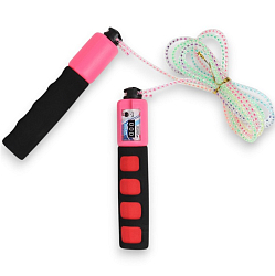 Скакалка спортивная ONLYTOP, 2.7 м, регулируемая, со счётчиком, цвет МИКС