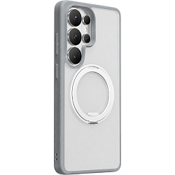 Задняя накладка KEEPHONE OMEGA Magsafe Case с кольцом 360° для Samsung Galaxy S26 Ultra, серый