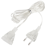 Удлинитель для электрогирлянд 3м, прозрачный шнур, пакет, 592554