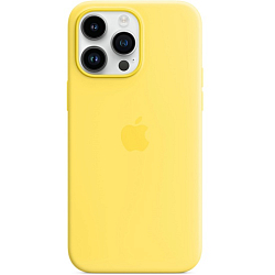 Силиконовый чехол SILICONE CASE для iPhone 14 Pro Max Yellow (MagSafe + анимация NFC Clear) c LOGO
