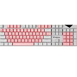 Клавиатура VOROTEX K104S Blue Switch, Белый,розовый