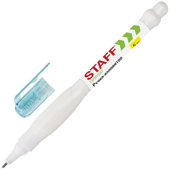 Ручка-корректор STAFF EVERYDAY, 5 мл, металлический наконечник, круглый корпус, 227567