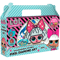 Аппликация-магнит из алмазной мозаики LOL surprise "Diva", 13,61*10,61см W0457