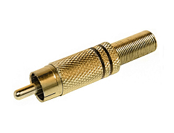 Штекер RCA мет. 2 полоски Gold