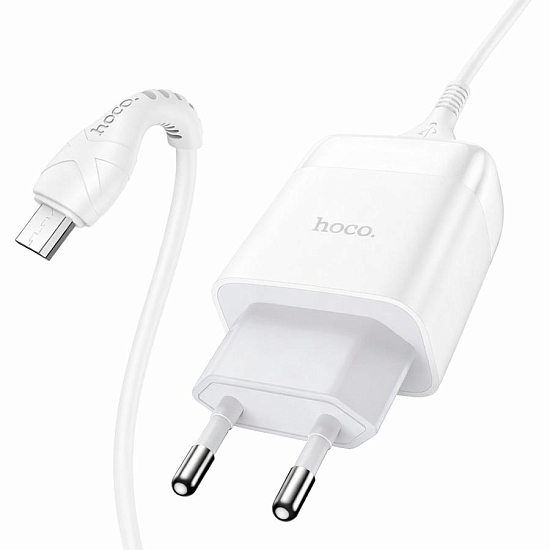 Сетевое ЗУ 1USB 3A HOCO C72Q White, microUSB