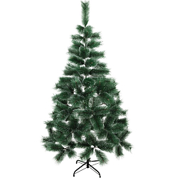 Ель искусственная ЗОЛОТАЯ СКАЗКА "Пышная" 180 см, с инеем и шишками, зеленая, 592051