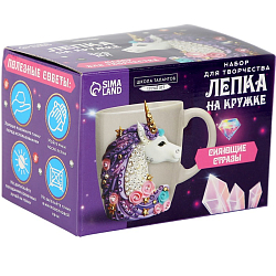 Лепка на кружке «Сверкающий единорог», со стразами 9728537