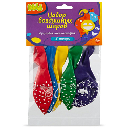 Набор шаров Bebelot"С любовью" (шелкография, 5шт., 28 см, разноцвет.)