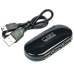 USB-Хаб CBR CH-130 черный, 4 порта