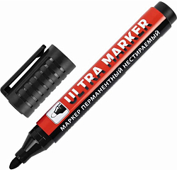 Маркер перманентный ULTRA MARKER, ЧЕРНЫЙ, 3,5 мм, BRAUBERG, 152204