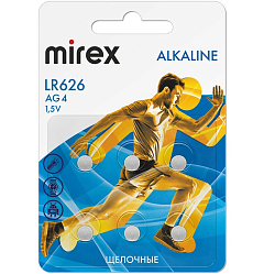 Элемент питания MIREX AG04/LR626 BL-6 (6/216/648), ecopack
