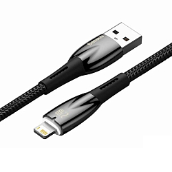 Кабель USB <--> Lightning  2.0м BASEUS Glimmer series черный (CADH000301)