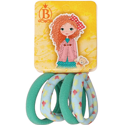 Резинка для волос "Куколка" (набор 4 шт) милая яркий принт, 4 см 10105117