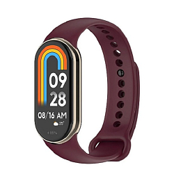 Силиконовый ремешок WB13 на кнопке Xiaomi Mi Band 9 (bordo)