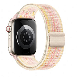 Ремешок для умных часов APPLE Watch 38/40/41mm HOCO, WA25 Original, нейлон, цвет: розовый, разноцветный узор