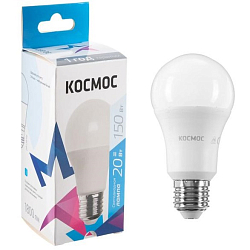 Лампа светодиодная КОСМОС A60 20W/4500К/E27 (1/10/80)