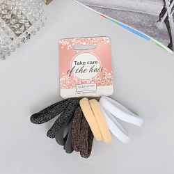 Резинка для волос "Махрушка спорт" (набор 10 шт)  полоски блеск нежность, 4 см, микс   10530942