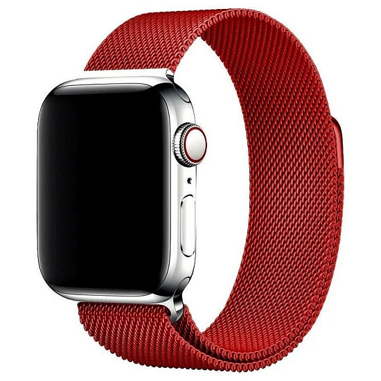 Металлический браслет на Apple Watch 42/44/45mm Красный