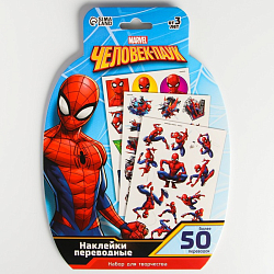 Наклейки переводные Человек паук 50 переводок   7332354