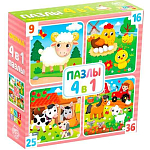 Пазл 4 в 1 «Ферма», 86 деталей 4613175