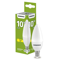 Лампа светодиодная GENERICA C35 10W/3000К/E14