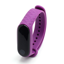 Силиконовый ремешок NONAME для Xiaomi Mi Band 3 рифленый фиолетовый