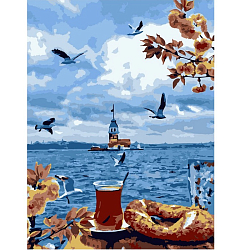 Картина по номерам на картоне 40*50 см "Утренний чай" Кпн-304/LR