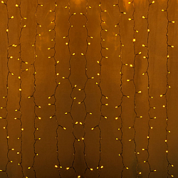 Гирлянда "Занавес", 3 х 3 м, свечение желтое