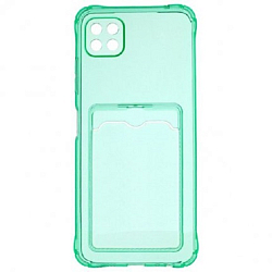 Задняя накладка ZIBELINO Silicone Card Holder Case для Samsung Galaxy A22s 5G (мятный) защита камеры