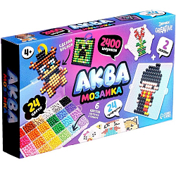 Аквамозаика «Новогодний набор», 2400 шариков, 24 фигурки 10326543