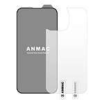 Противоударное стекло 3D ANMAC для iPhone 13 mini матовое с сеточкой (+ пленка на заднюю крышку)