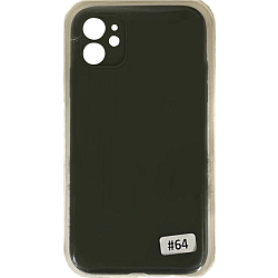 Силиконовый чехол SILICONE CASE для iPhone 11 полная защита, хаки (не оригинал)
