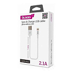 Кабель USB <--> Lightning  1.0м OLMIO DELUXE белый, 2.1A