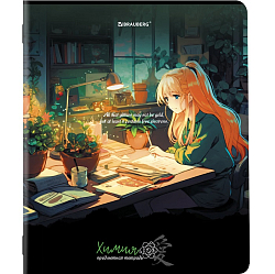 Тетрадь предметная ANIME GIRLS 48л, матовая ламинация, ХИМИЯ, клетка, подсказ, BRAUBERG, 404757