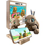 Картонный 3D конструктор QBRIX Черепашки-подставка и органайзер